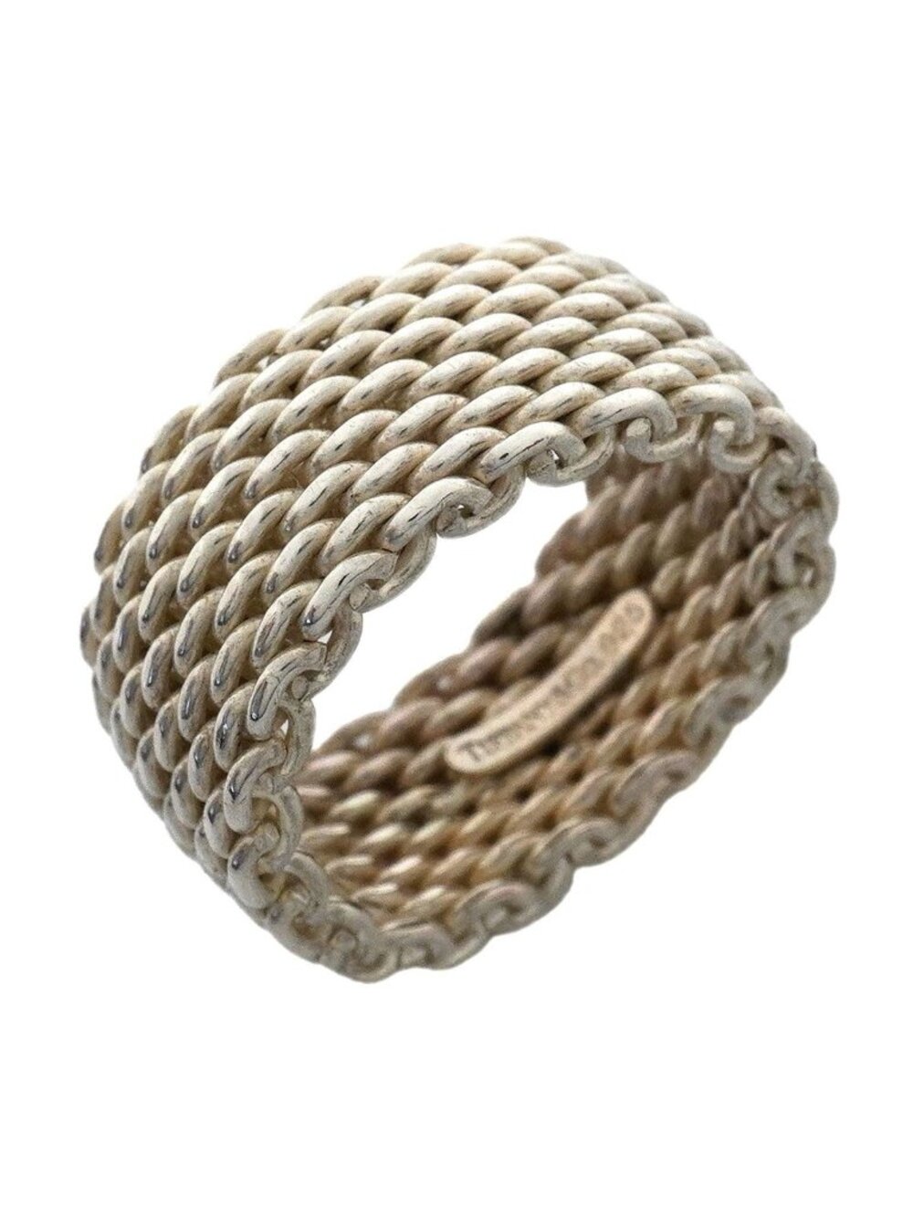 Tiffany & Co Ring Somerset Mesh 925 Sterling Silver